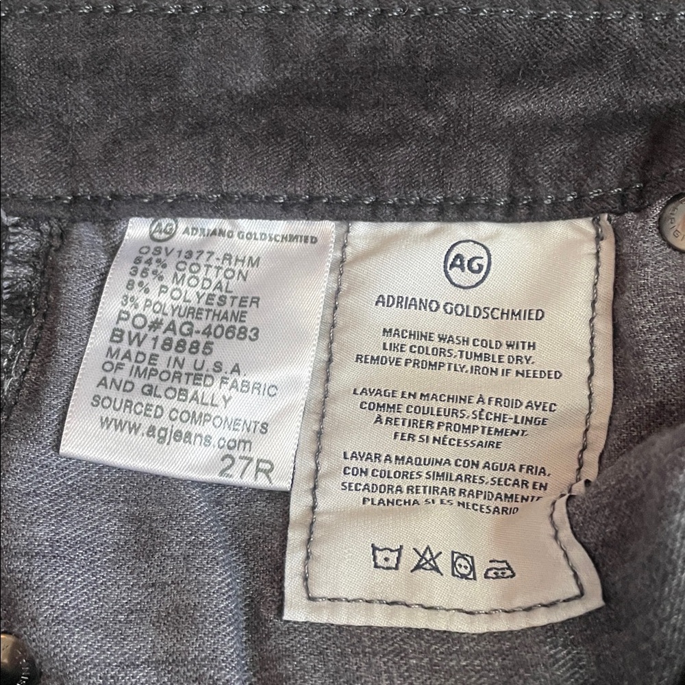 AG Adriano Goldschmied Velour Velvet Stevie Ankle Slim Straight Pants - Picture 7 of 7